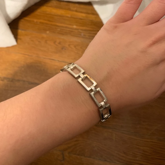 00s Silver Rectangular Patterned Bracelet - Picture 4 of 4
